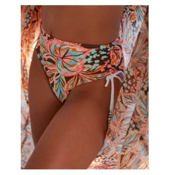 Aerie Buzzed Terry Ruched High Cut Cheeky Bikini Bottom size SMALL NWT - Picture 8 of 8